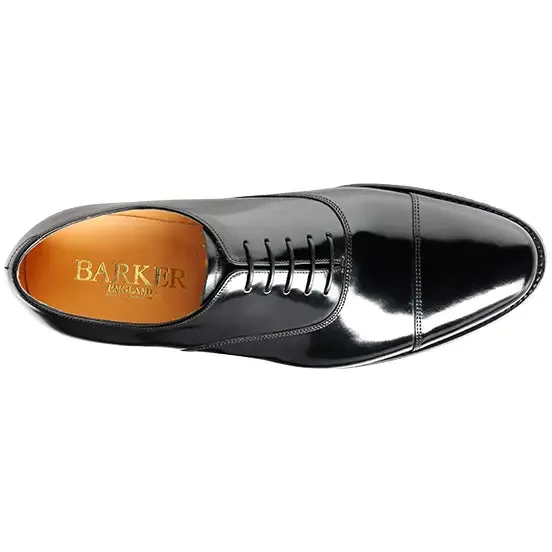 40% OFF BARKER Cheltenham Shoes - Mens Oxford Style - Black Hi-Shine - Size: 8