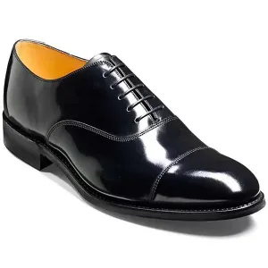 40% OFF BARKER Cheltenham Shoes - Mens Oxford Style - Black Hi-Shine - Size: 8