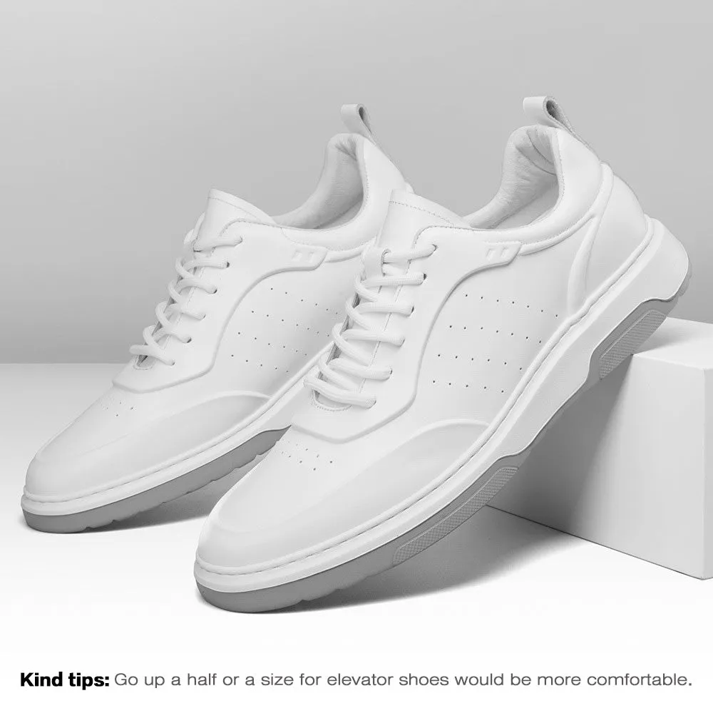 6 CM / 2.36 Inches  CMR CHAMARIPA Men's Elevator Sports Shoes - Low White Sneakers