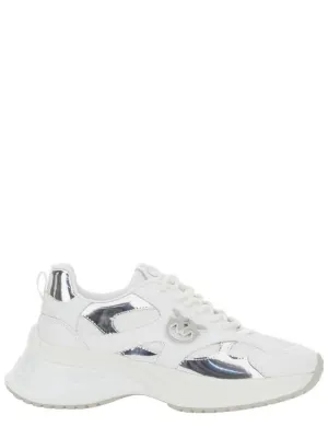 'Ariel 15' White Sneakers With Mirror Panels And Logo Patch On The Tongue In Tech Fabric Woman