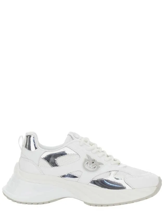 'Ariel 15' White Sneakers With Mirror Panels And Logo Patch On The Tongue In Tech Fabric Woman