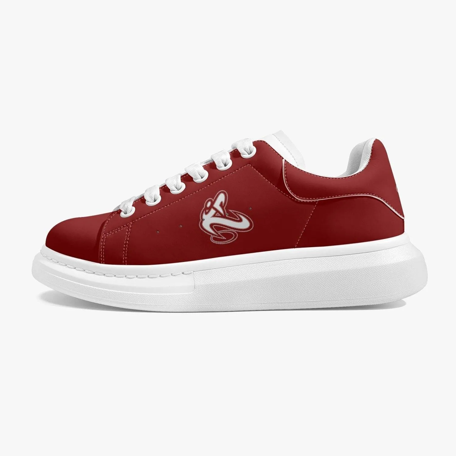 Athletic Apparatus Red Lifestyle Low-Top Leather Sneakers