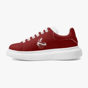 Athletic Apparatus Red Lifestyle Low-Top Leather Sneakers
