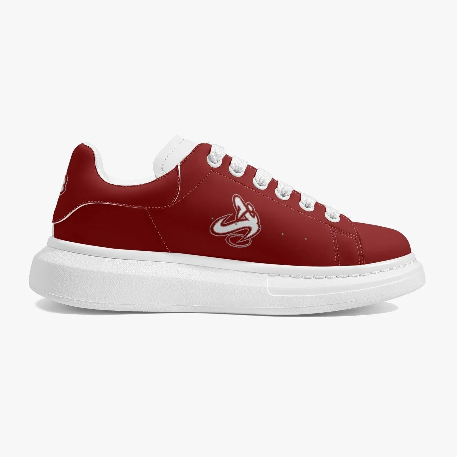 Athletic Apparatus Red Lifestyle Low-Top Leather Sneakers