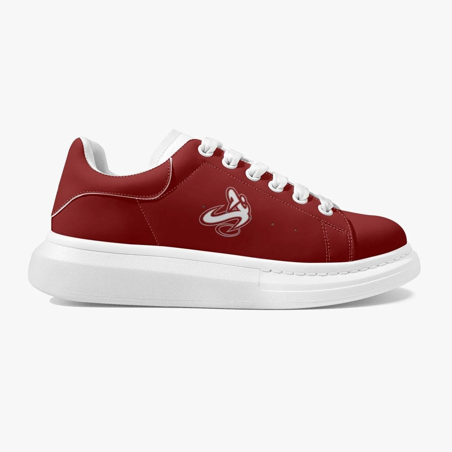 Athletic Apparatus Red Lifestyle Low-Top Leather Sneakers
