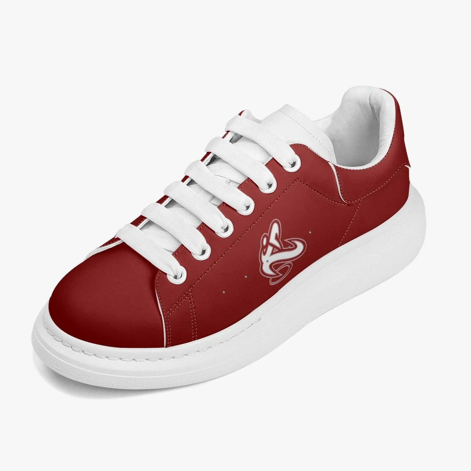 Athletic Apparatus Red Lifestyle Low-Top Leather Sneakers
