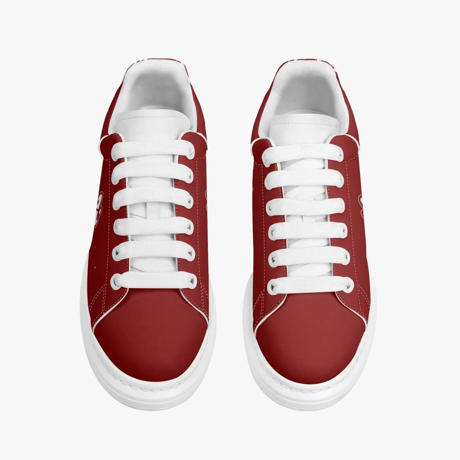 Athletic Apparatus Red Lifestyle Low-Top Leather Sneakers