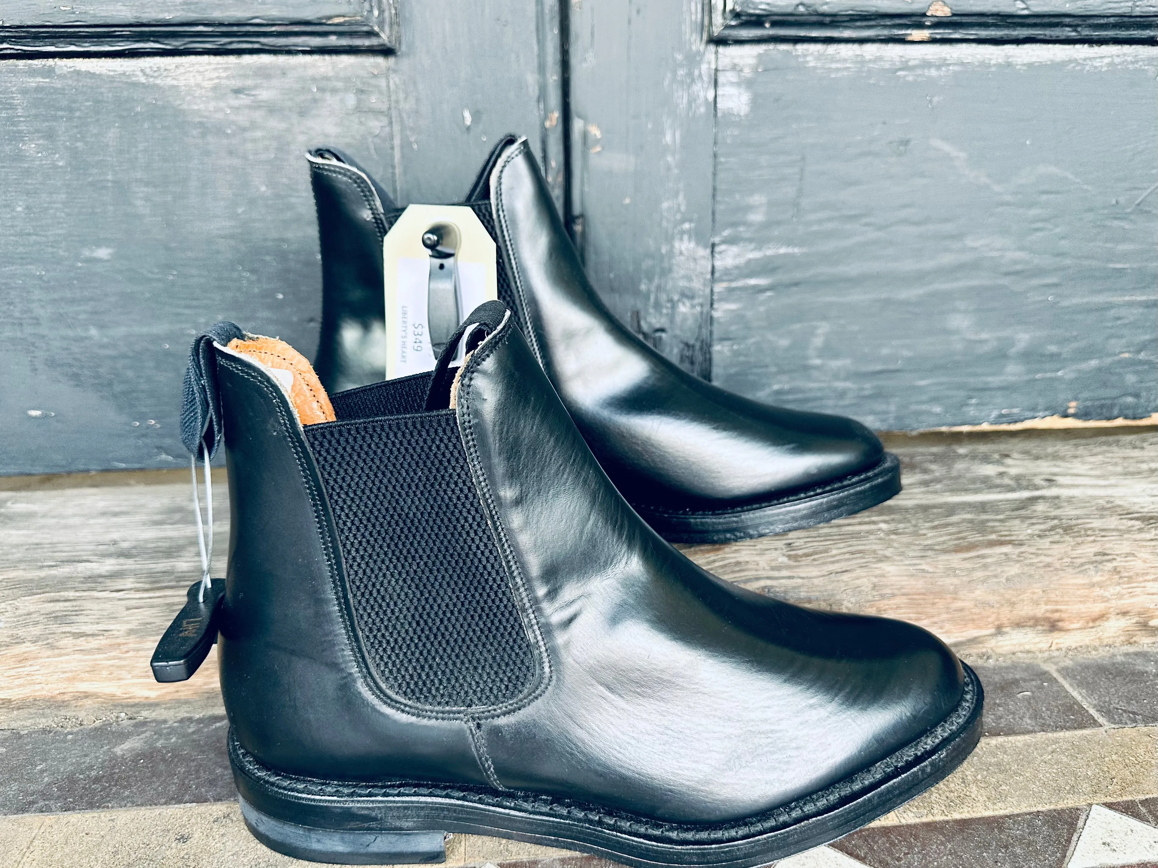 Black 70s Leather Ankle Boots