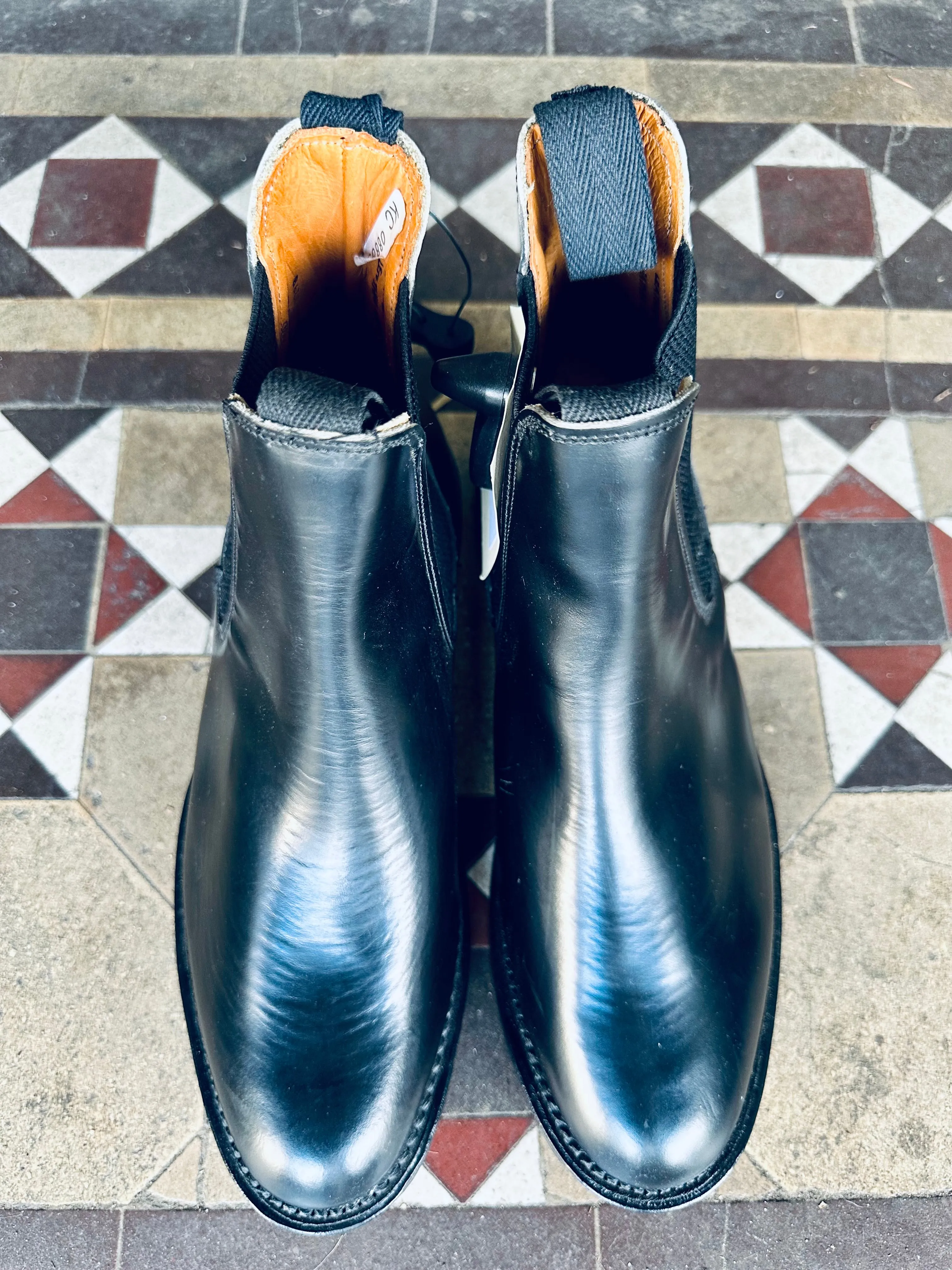 Black 70s Leather Ankle Boots