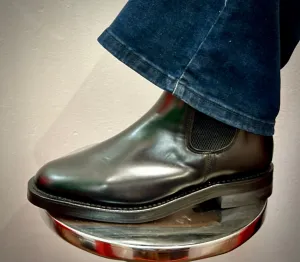 Black 70s Leather Ankle Boots