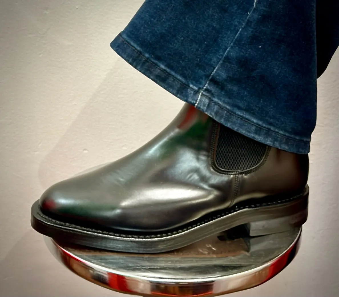Black 70s Leather Ankle Boots