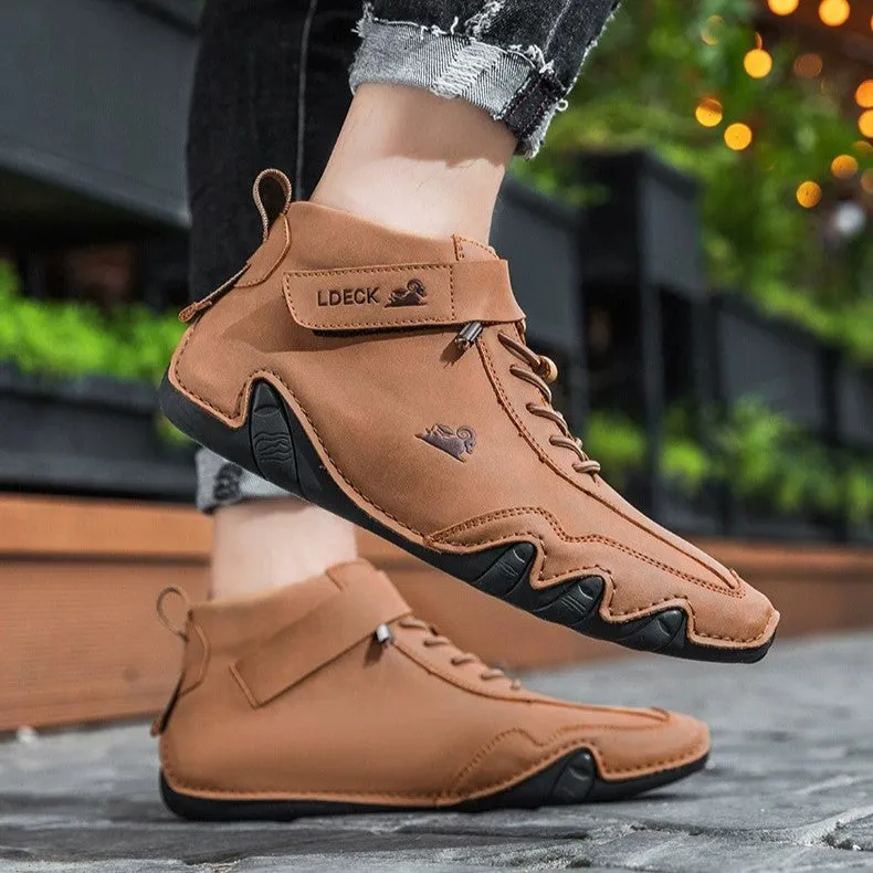 Bootara Men’s Octopus High-Top Lace-Up Hand-Sewn Martin Boots