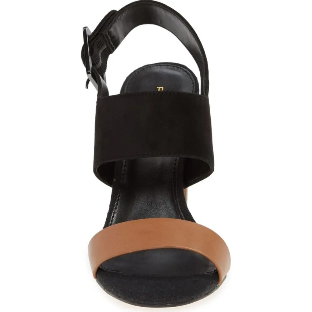 Bristol Black Suede and Cognac Pelle Moda Sandals