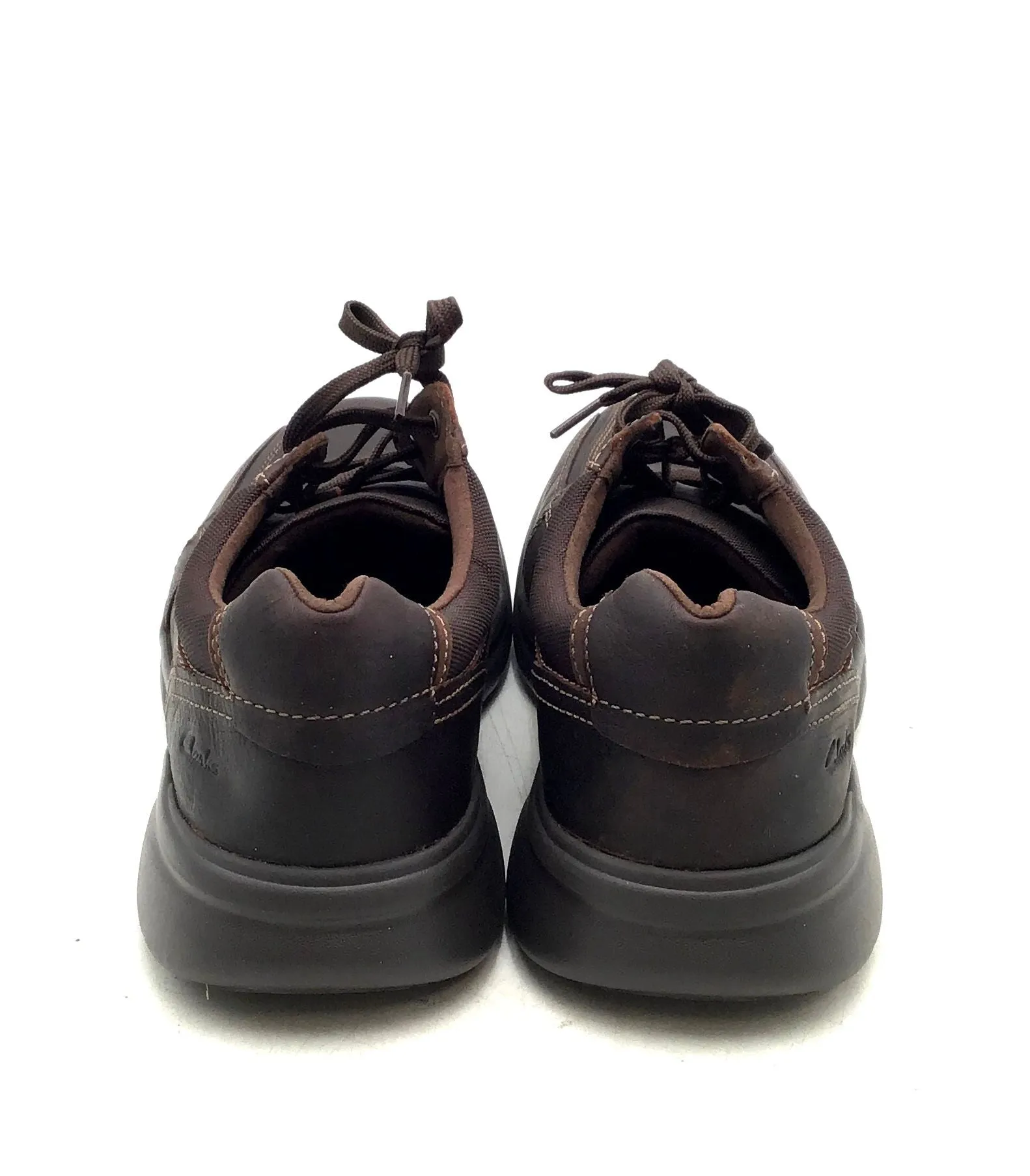 Clarks Men's Bradley Walk Brown Leather Oxford Dress Shoes - Size 14M