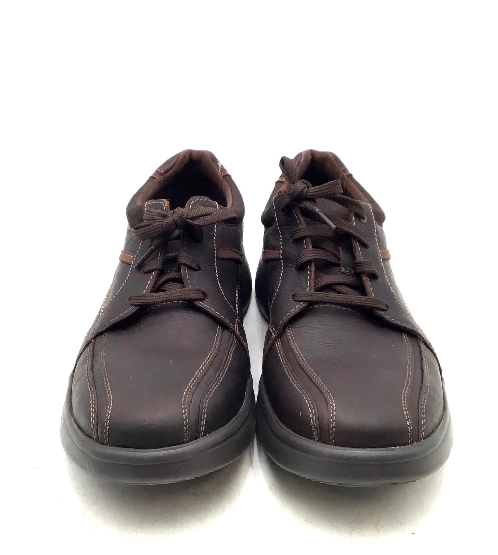 Clarks Men's Bradley Walk Brown Leather Oxford Dress Shoes - Size 14M