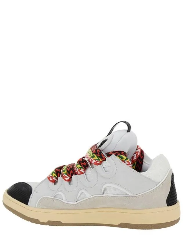 'Curb' Sneakers With Multicolor Laces In Leather White Unisex