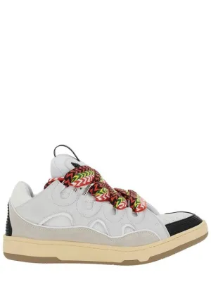 'Curb' Sneakers With Multicolor Laces In Leather White Unisex