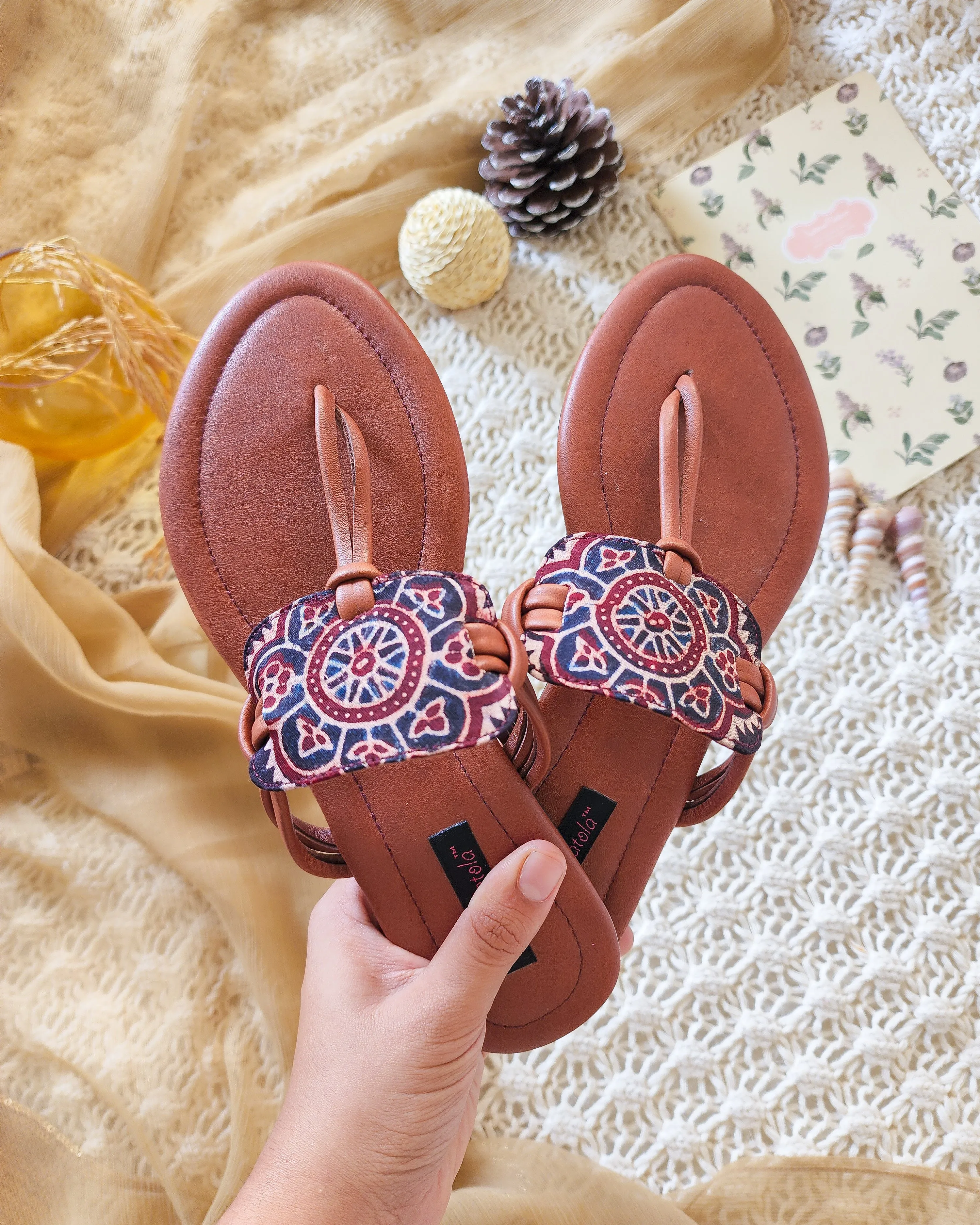 Dusky Crimson Flats Slip Ons