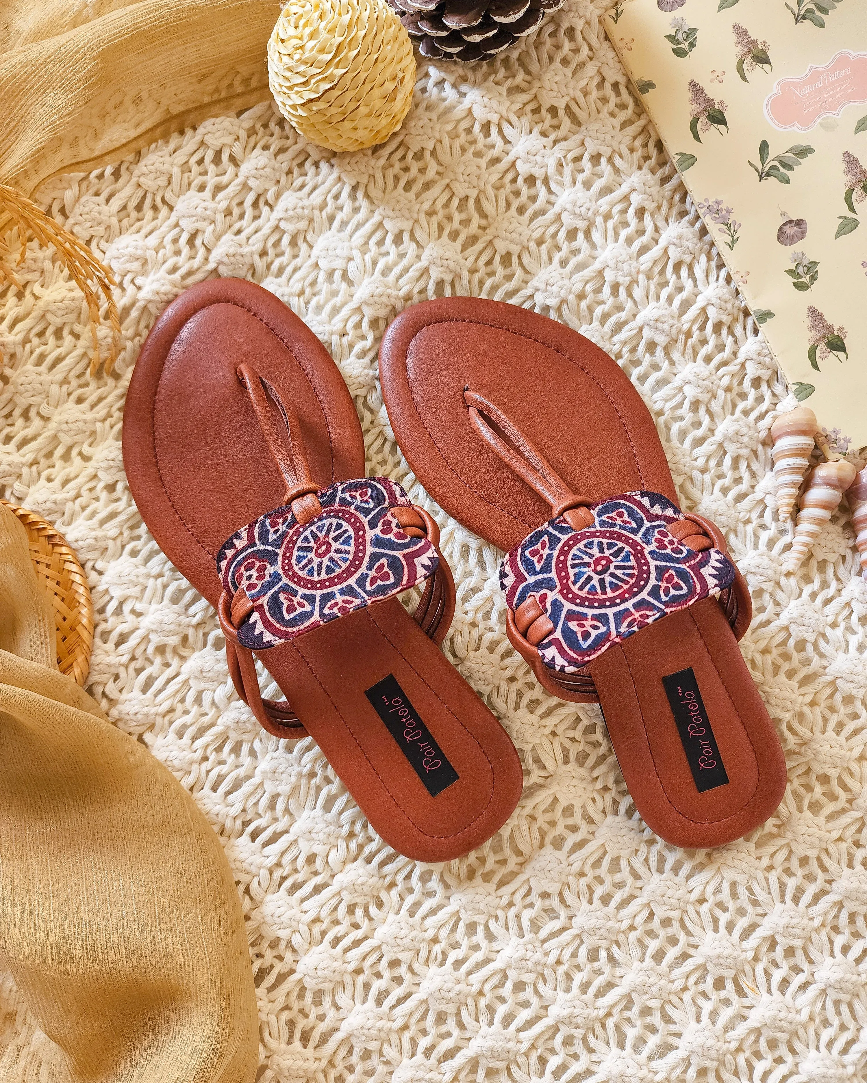 Dusky Crimson Flats Slip Ons