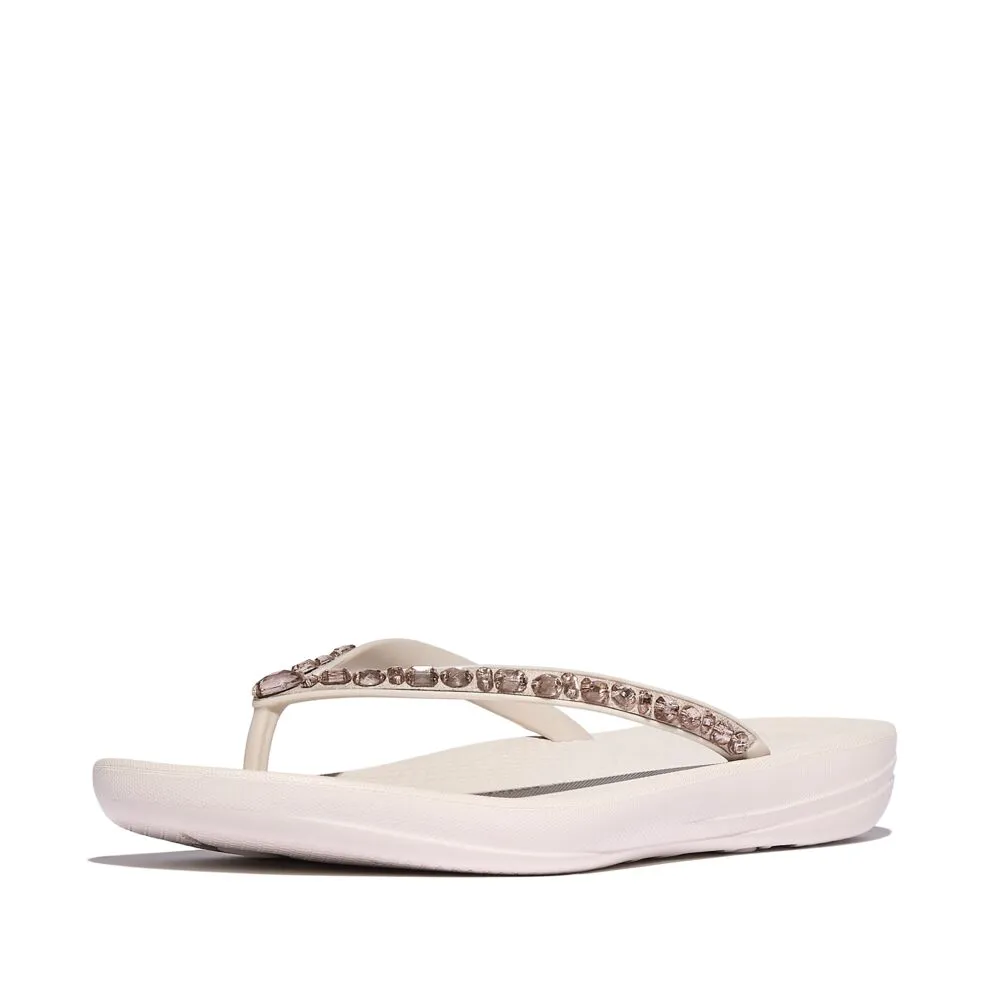 FitFlop Iqushion Multi Crystal Flip Flops Sandals - Nude Rose