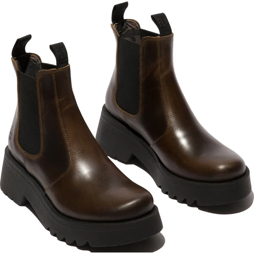 Fly London Women's MEDI789FLY Chelsea Ankle Boots Olive Green