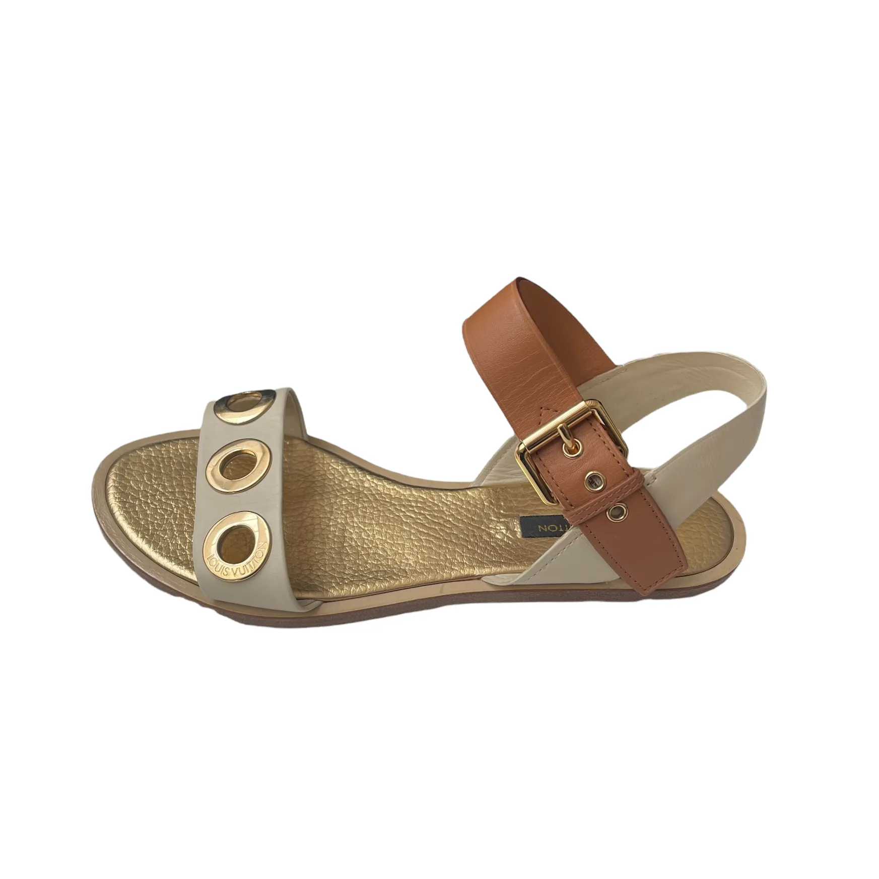 Gold Leather Sandals - 7.5