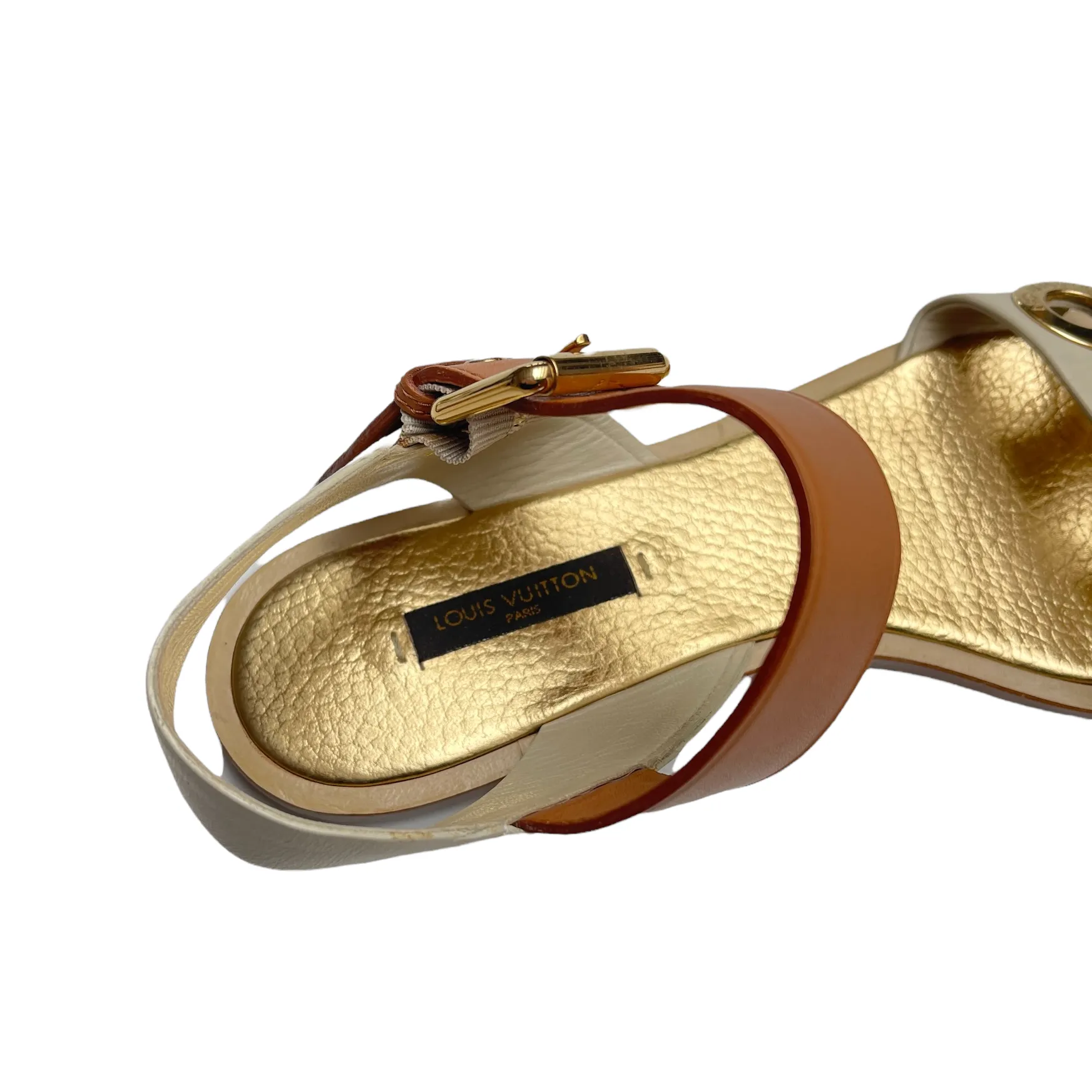 Gold Leather Sandals - 7.5