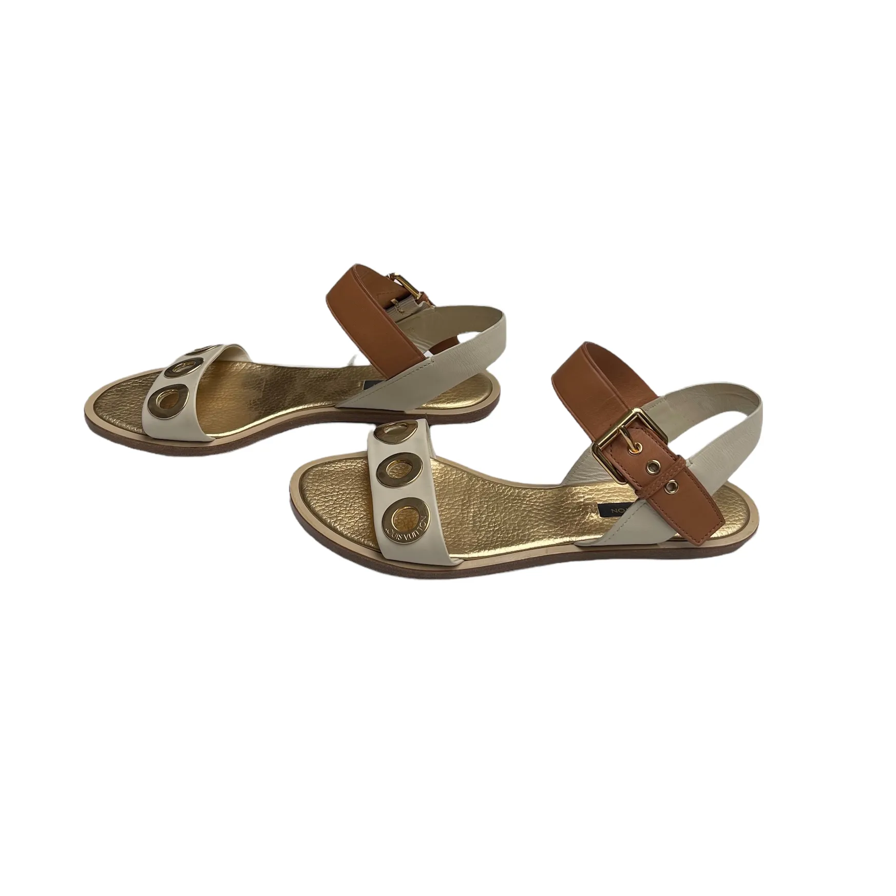 Gold Leather Sandals - 7.5