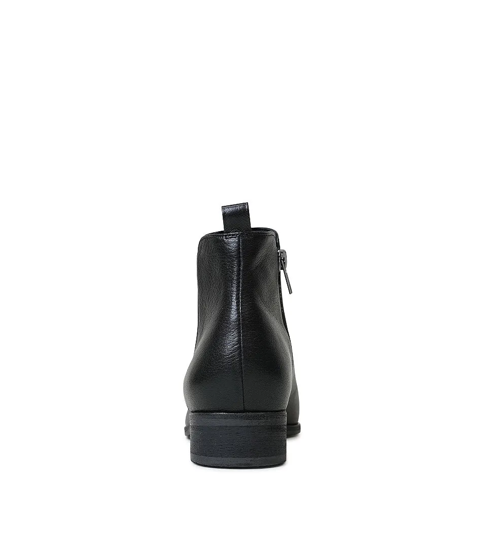 Inflict Black Leather Ankle Boots