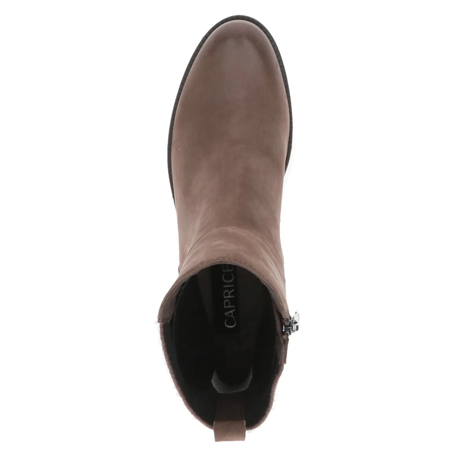 Ladies Caprice Boots Taupe Newbuck Low Heel Leather 25422-334 sale