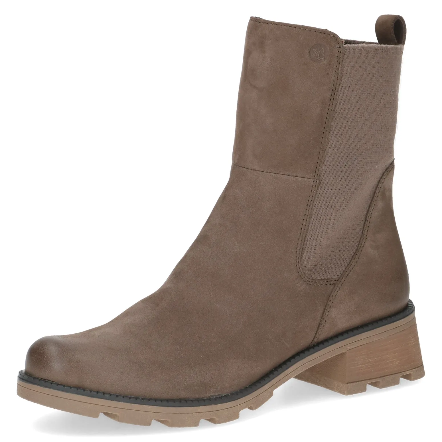 Ladies Caprice Boots Taupe Newbuck Low Heel Leather 25422-334 sale