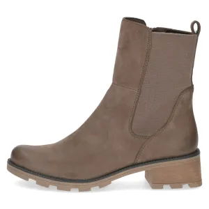 Ladies Caprice Boots Taupe Newbuck Low Heel Leather 25422-334 sale
