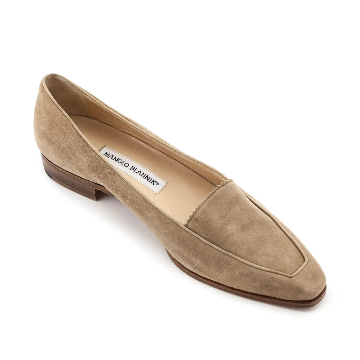 Manolo Blahnik Beige Suede Loafers Size US 10 | EU 40
