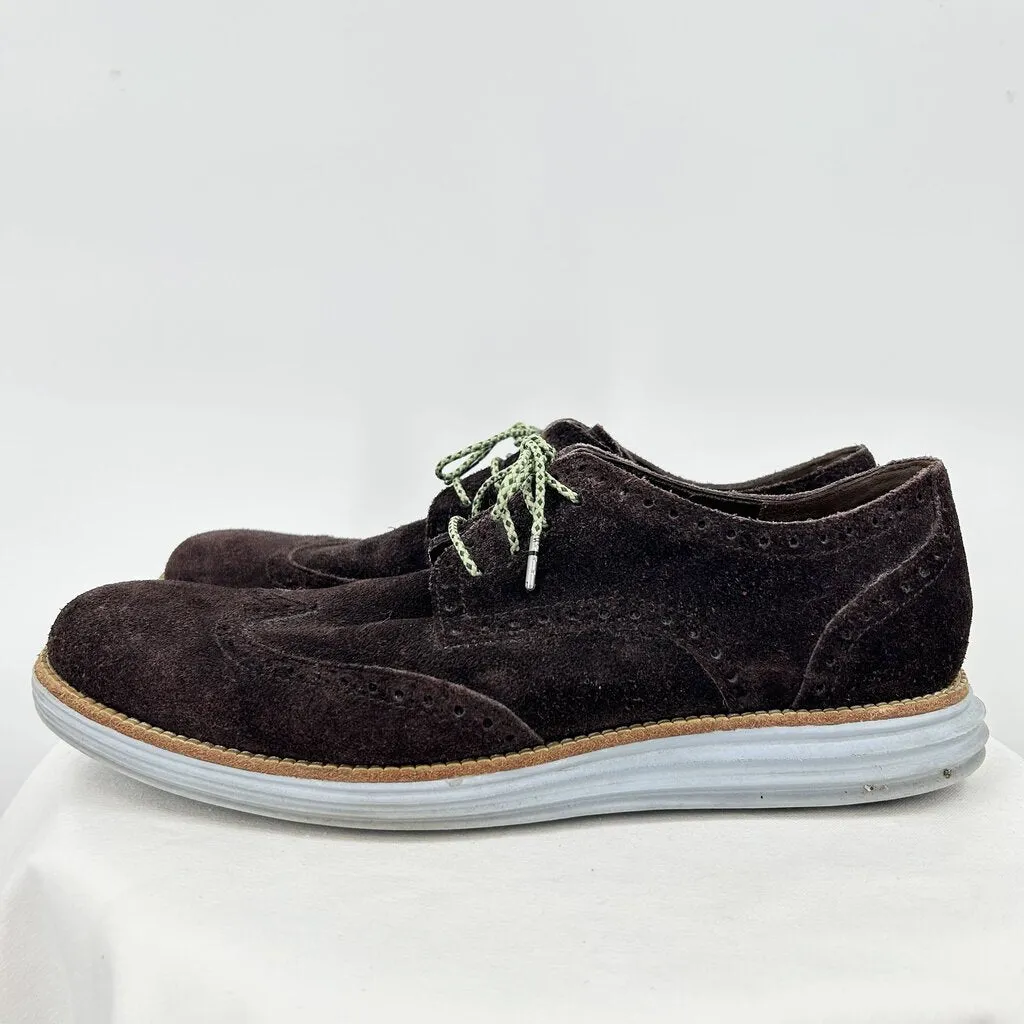men Cole Haan Lunagrand Wingtip Suede Oxford Chesnut Shoes 10