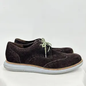men Cole Haan Lunagrand Wingtip Suede Oxford Chesnut Shoes 10