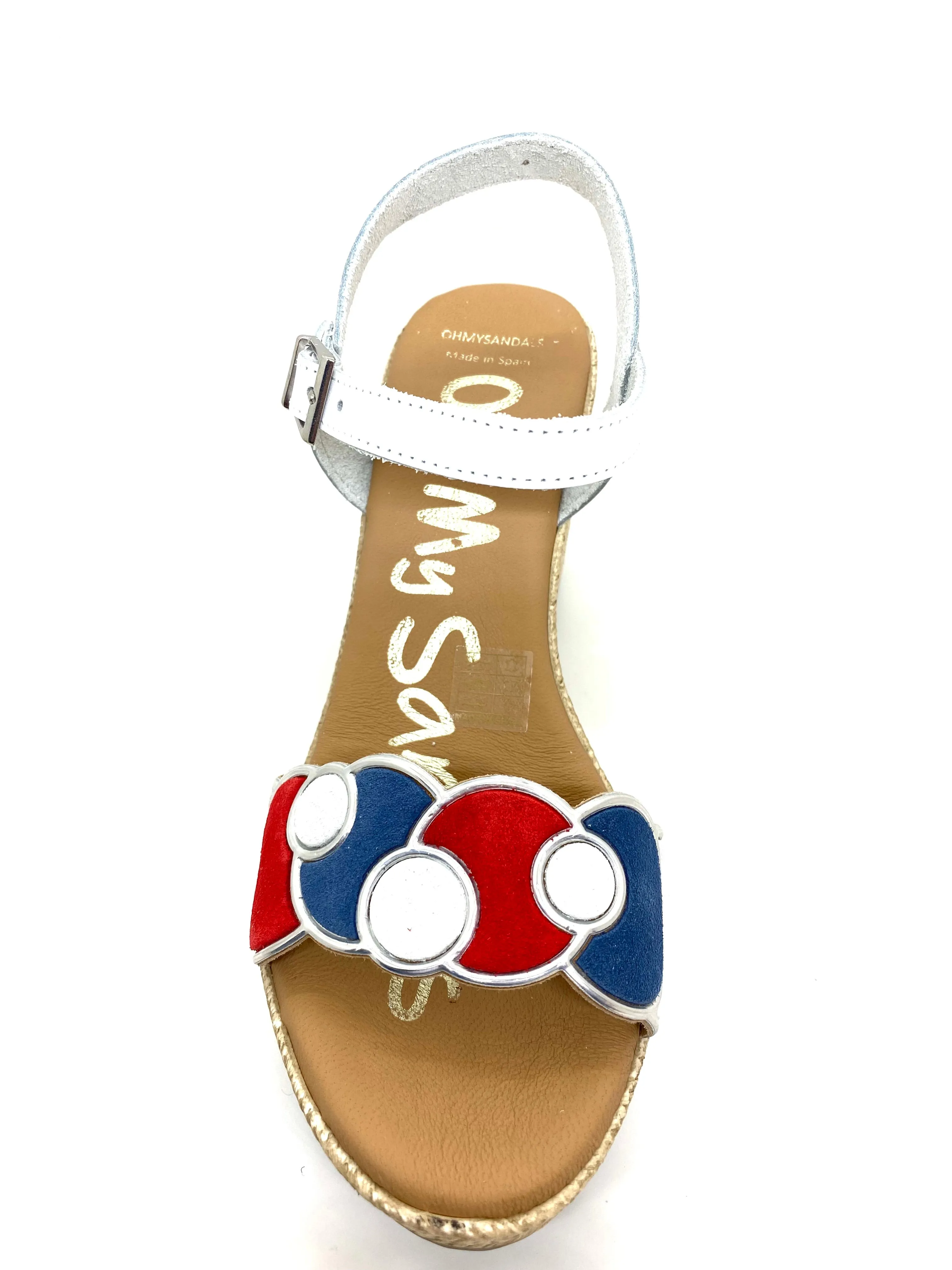 Oh My Sandals Ladies Multi Suede Sandal White