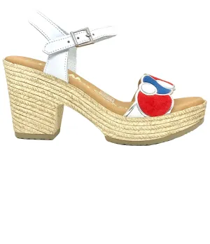 Oh My Sandals Ladies Multi Suede Sandal White