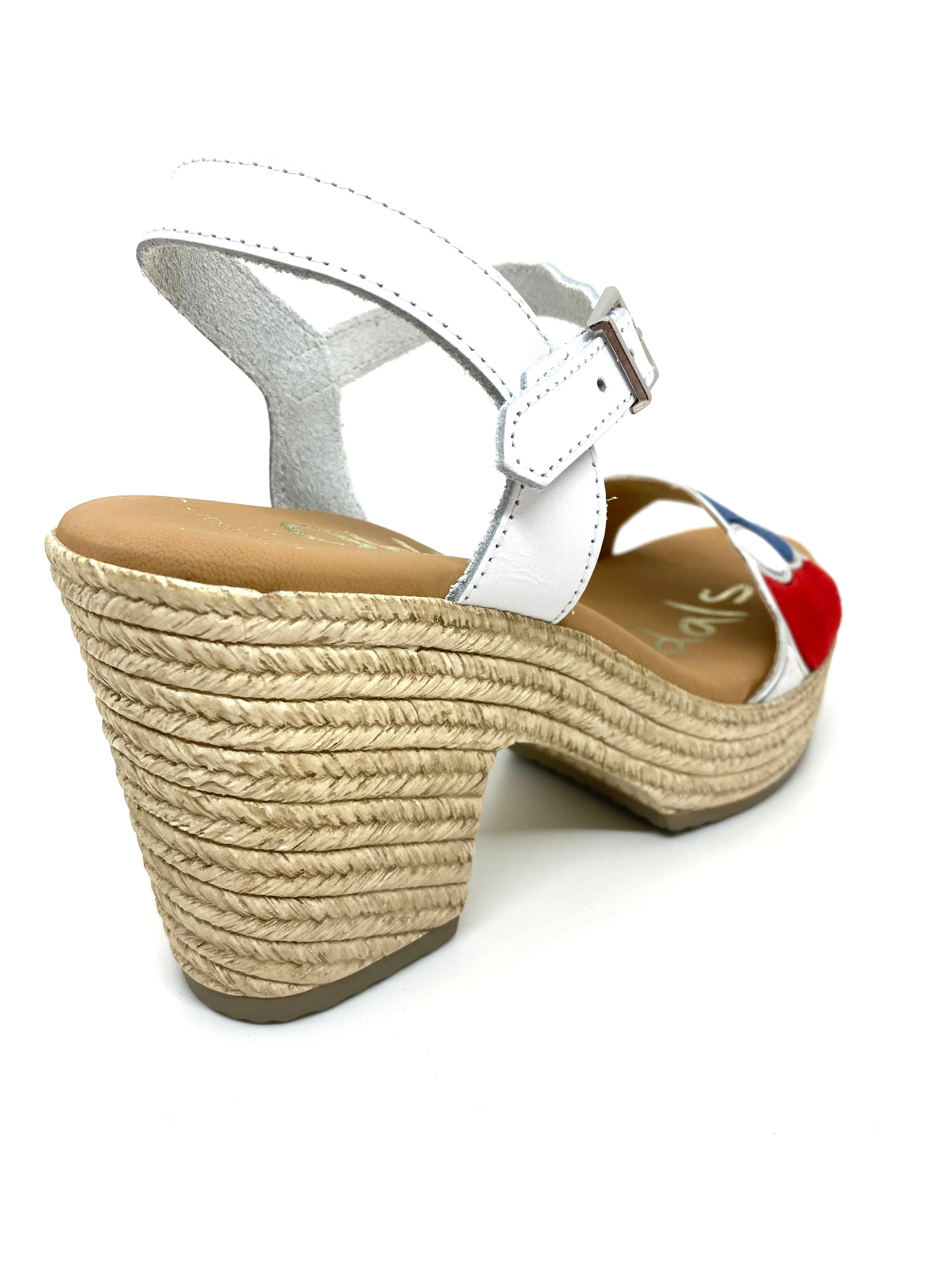 Oh My Sandals Ladies Multi Suede Sandal White