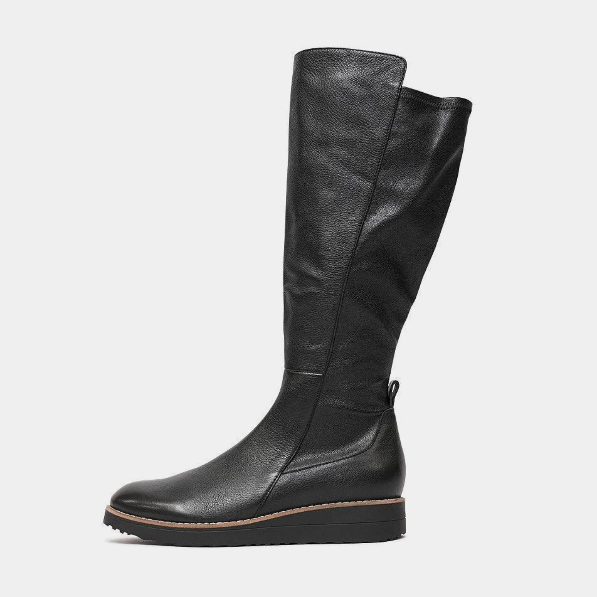 Oletta Black Leather Knee High Boots