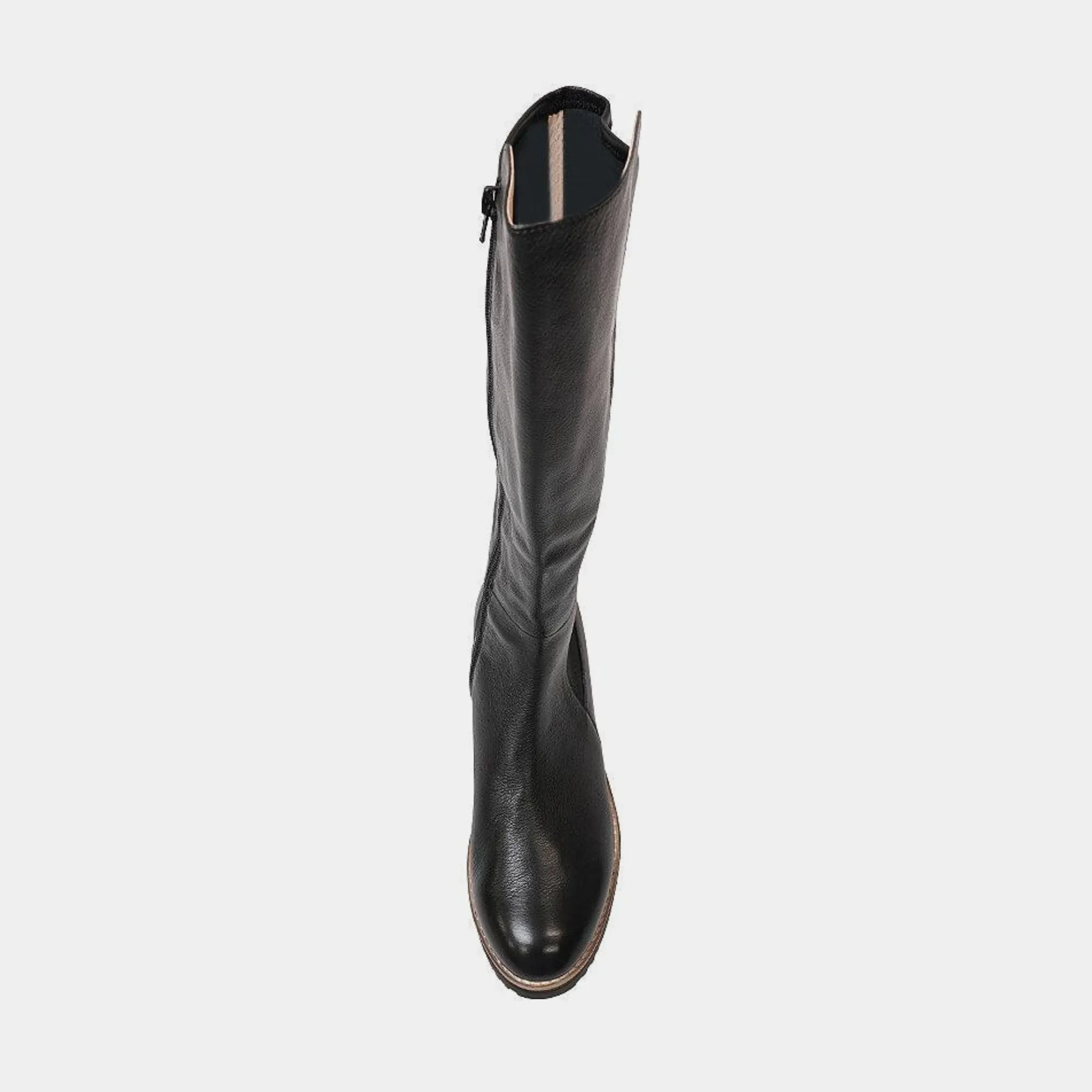 Oletta Black Leather Knee High Boots