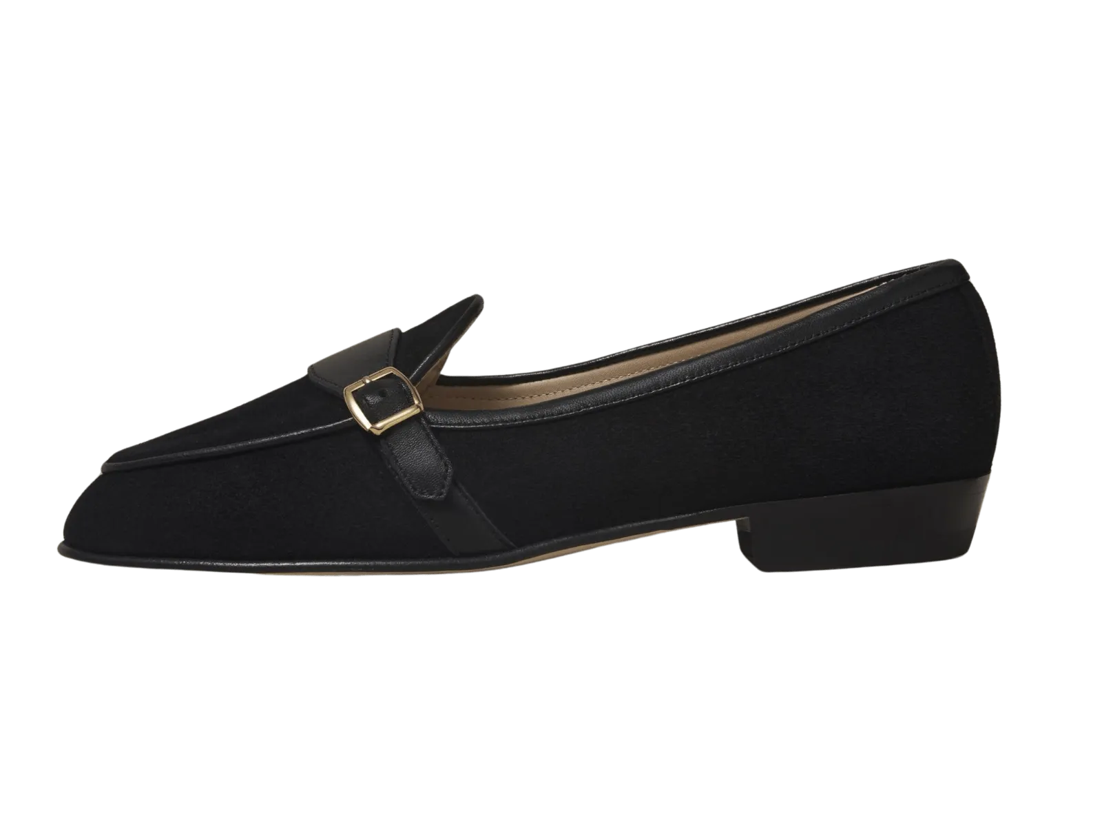 Sagan Buckle in Obsidian Black Asteria Suede
