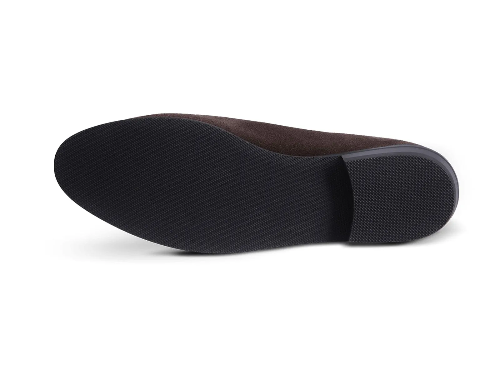 Sagan Ivy in Dark Brown Glove Suede with Rubber Sole