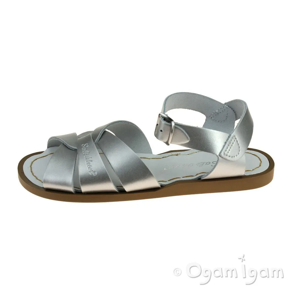 Salt-Water Original Girls Silver Sandal
