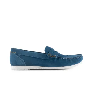 Stanhope Suede Leather Penny Loafer - Blue