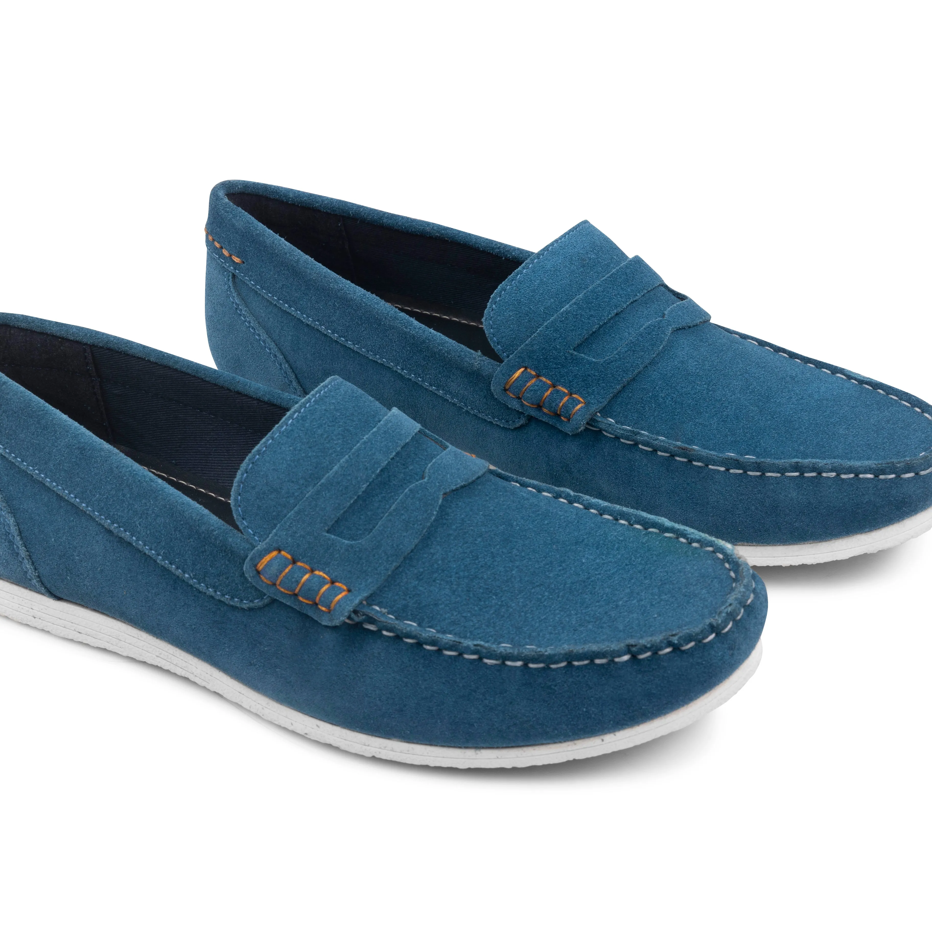 Stanhope Suede Leather Penny Loafer - Blue