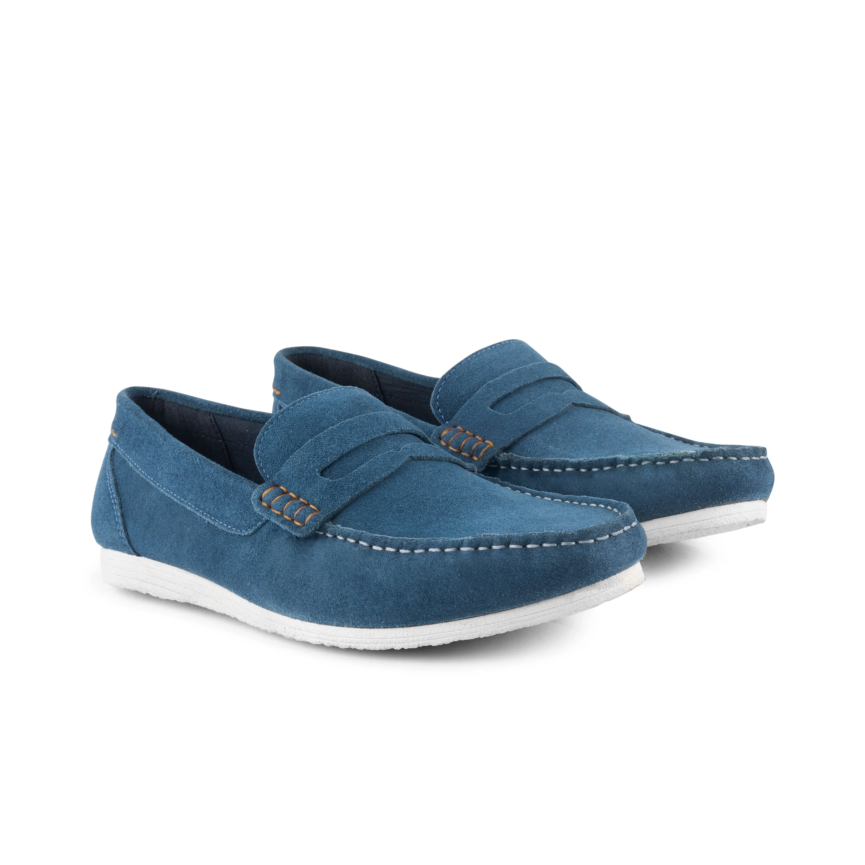 Stanhope Suede Leather Penny Loafer - Blue