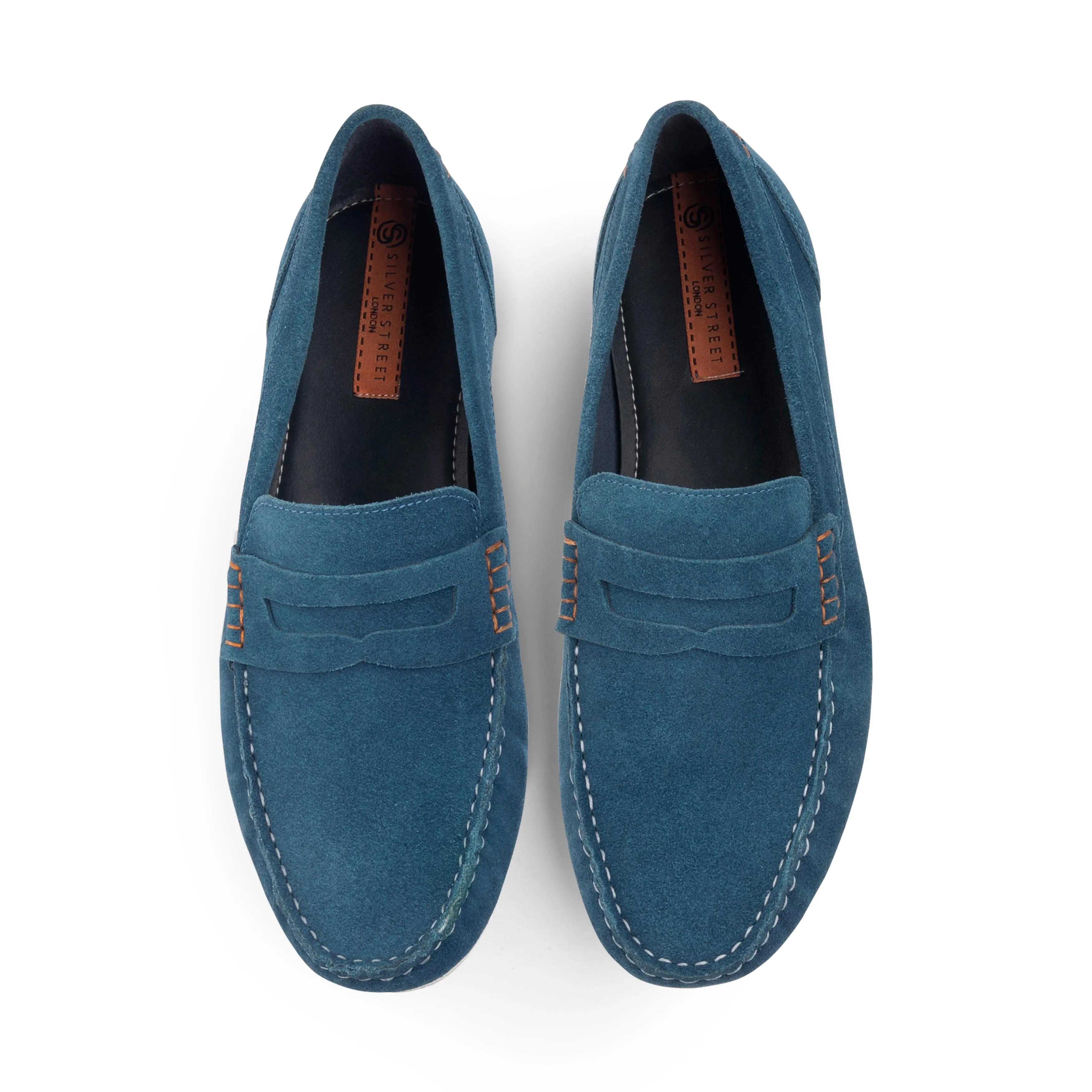 Stanhope Suede Leather Penny Loafer - Blue