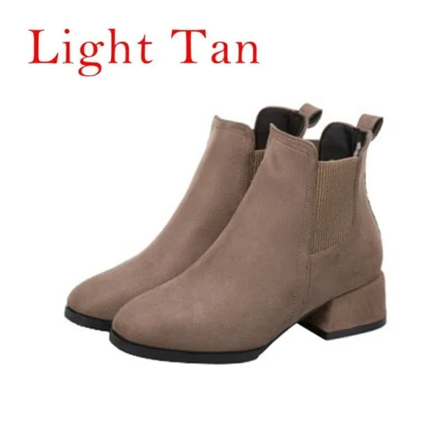 Suede Leather Ankle Boots