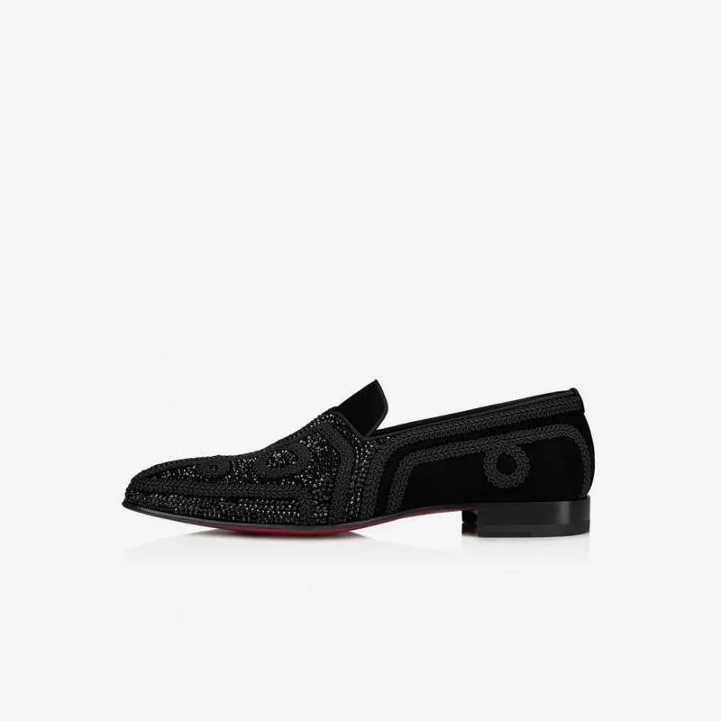 Suede Rhinestones Slip On Shoes