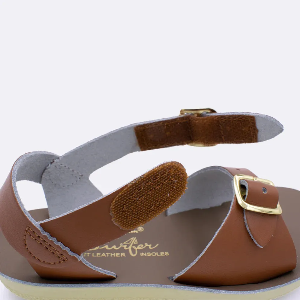 Tan Hook & Loop Surfer Salt Water Sandals - Select Size